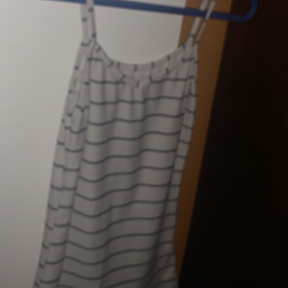 Ardenes black and white striped tank top